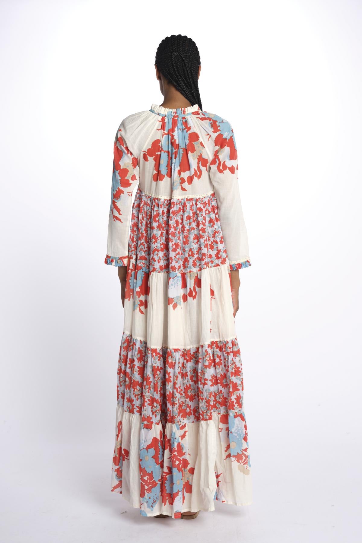 Abito lungo m/l fiori Maxi Hippydress MH BFF4 MA4 yvonne s.