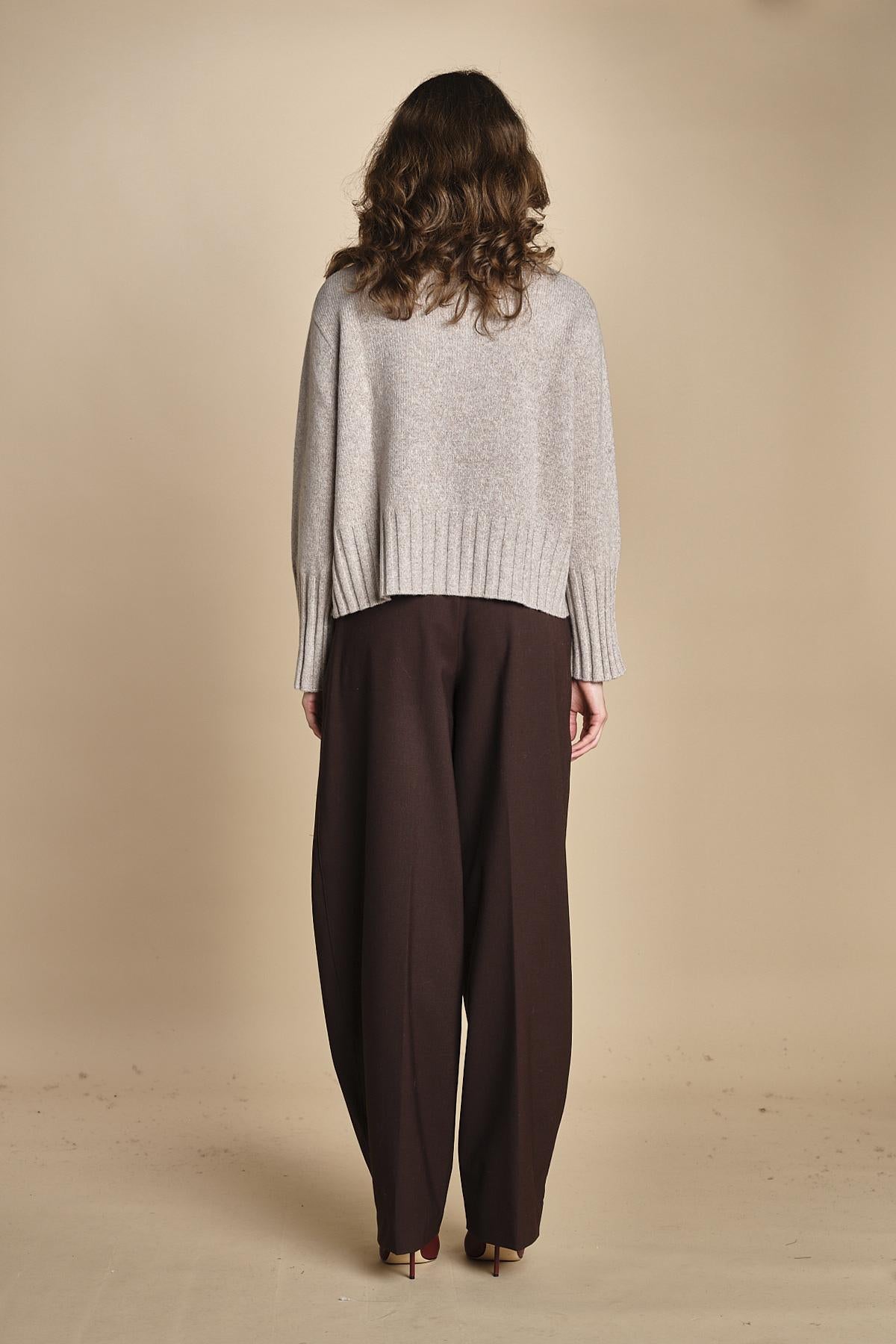 maglia dolcevita in moulinè MIL1 MOULINE 14020 BEIGE milaura