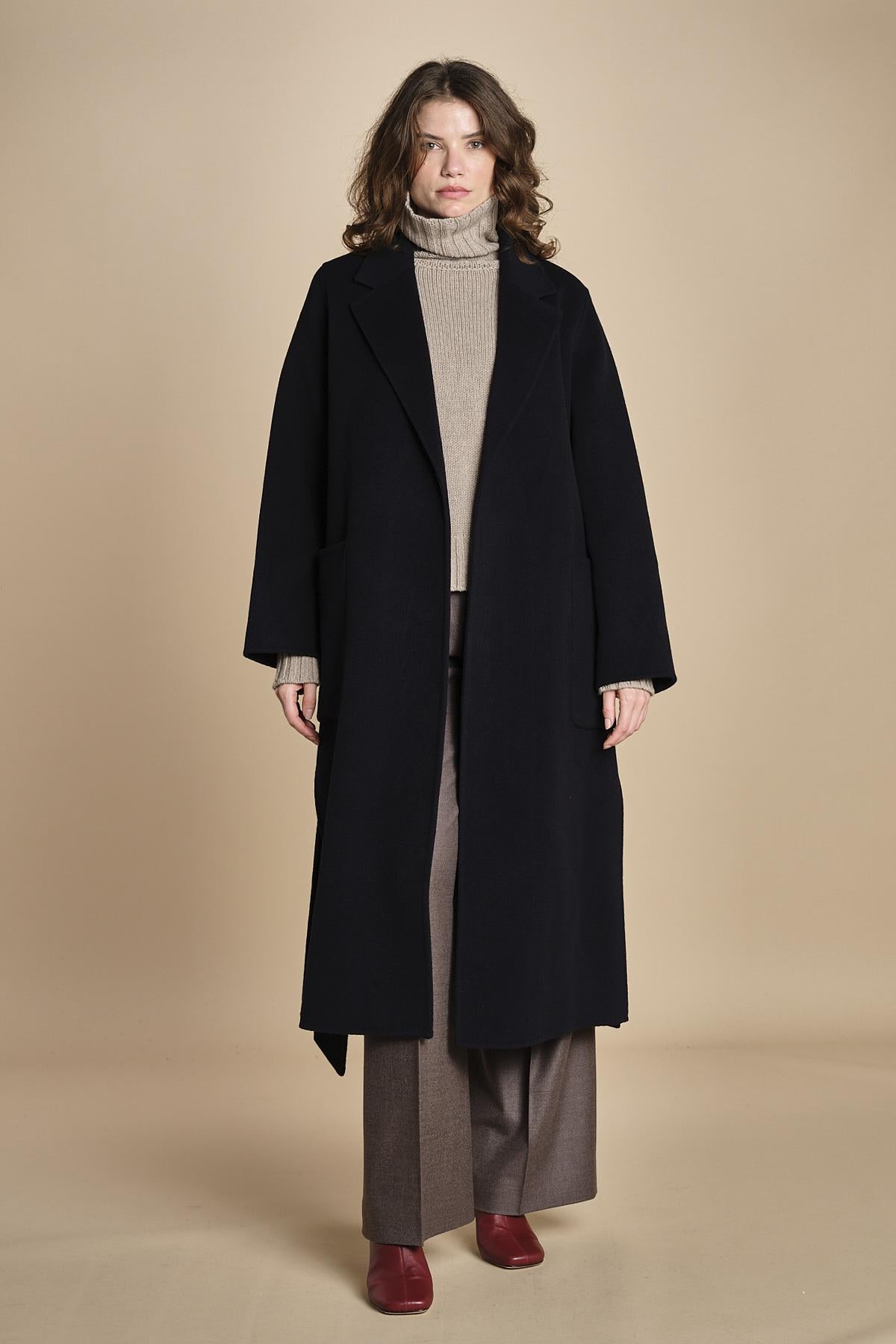 CELIA cappotto vestaglia double IO111046 NAVY ivy oak