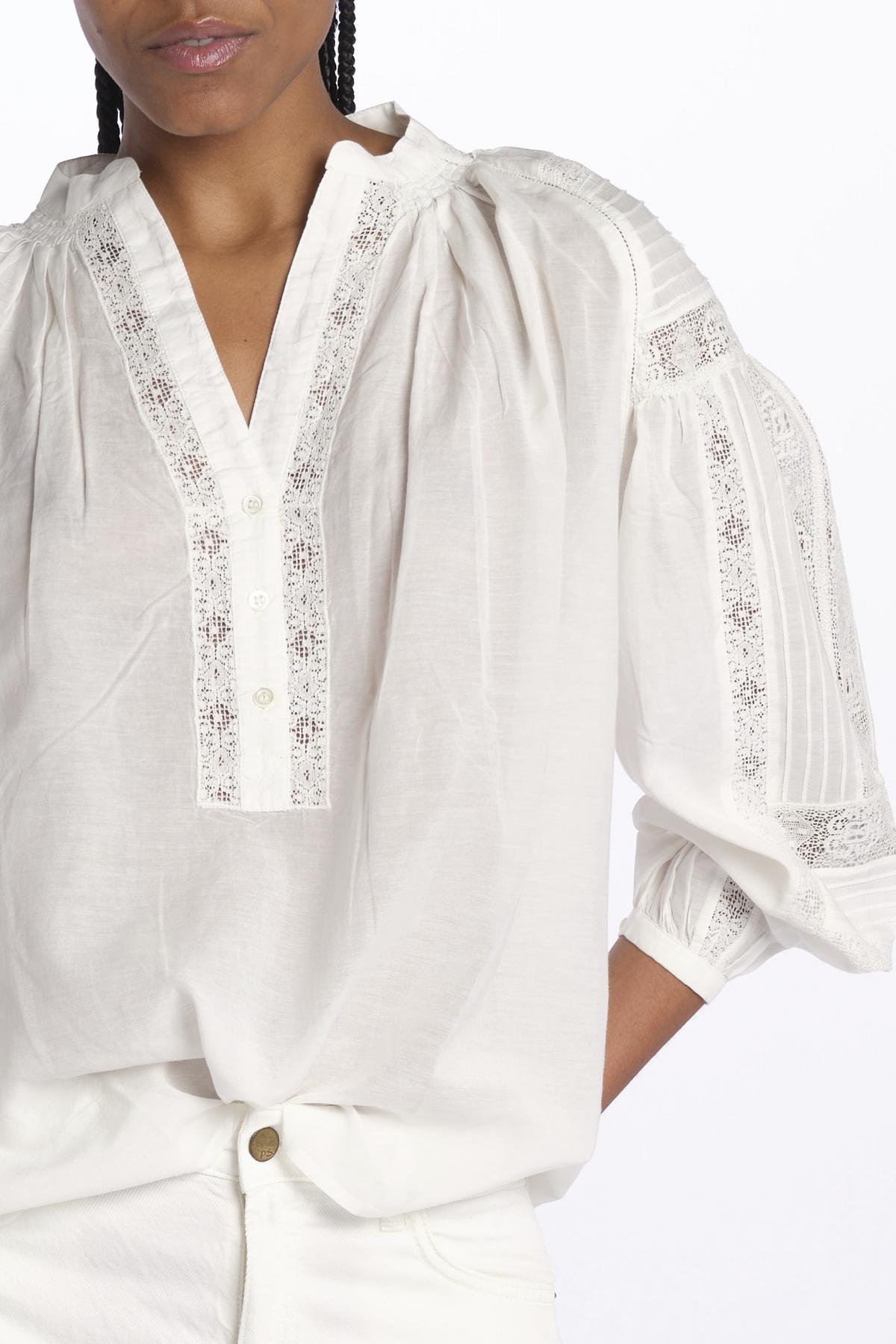 Camicia polo pizzo nervature NIPOA BLANC001 vanessa bruno