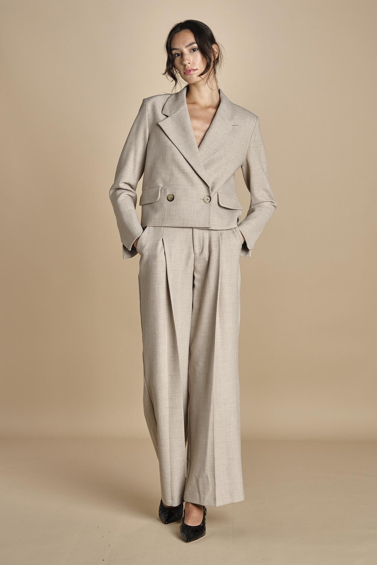 giacca cropped MASE F25-043 092 DRIFWOOD oscar