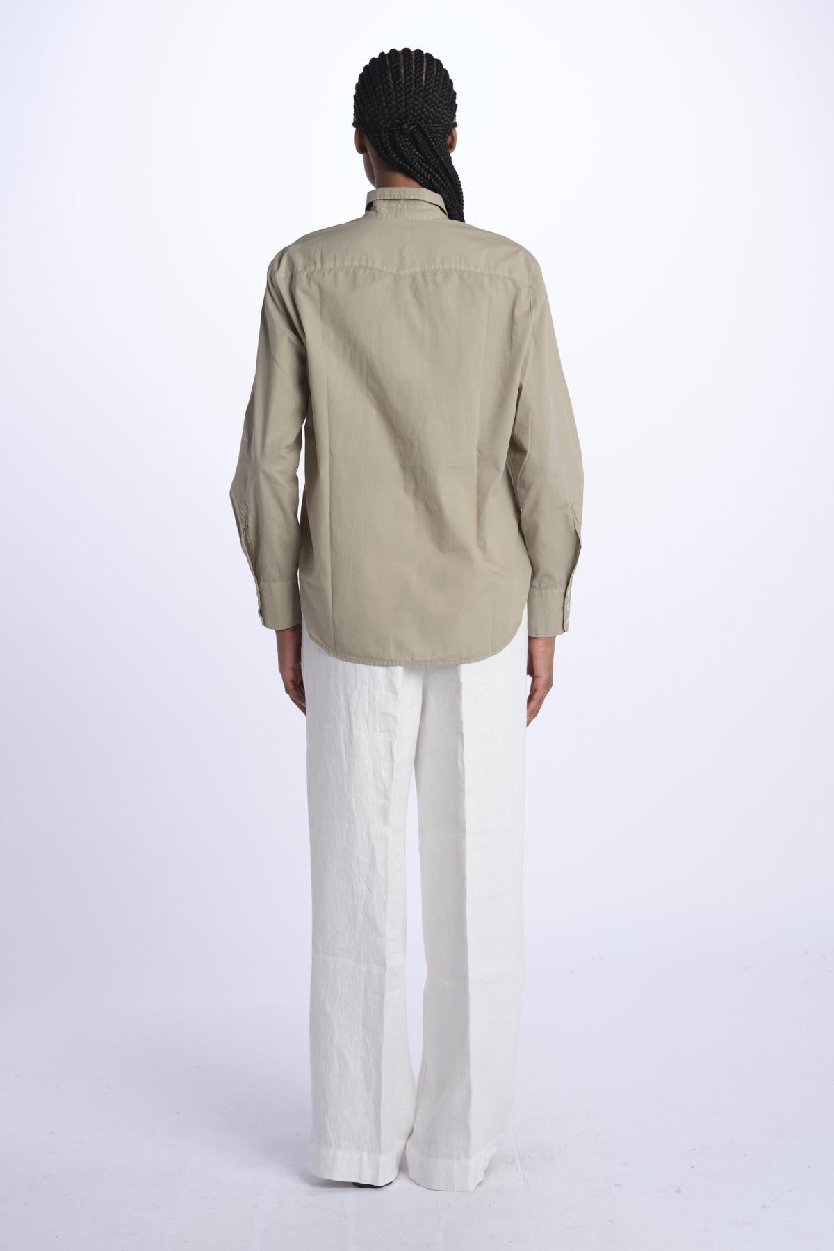 GEMMA camicia con rouches M27D0GEMMAT0278 FANGO massimo alba