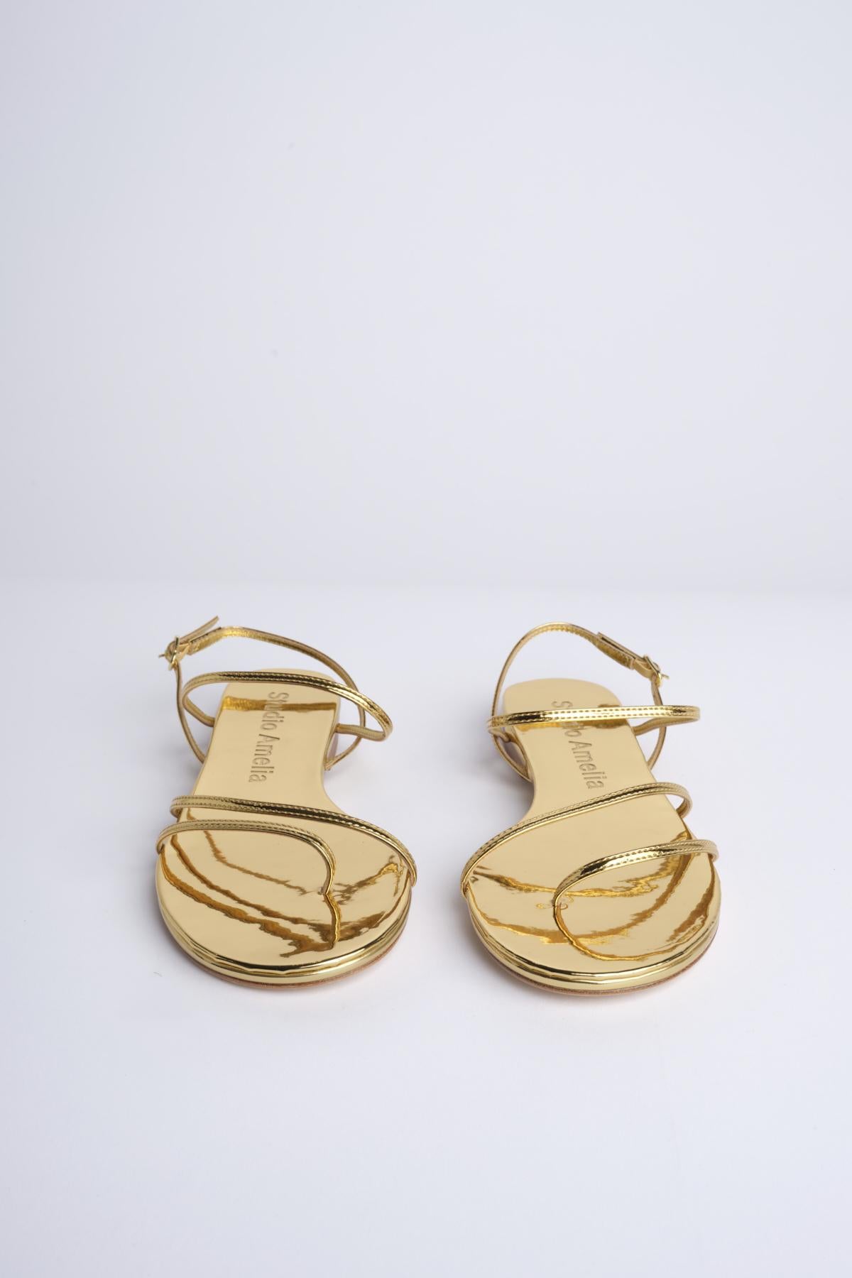 HELIX FLAT sandalo basso spazzolato F860CFS GLD studio AMELIA