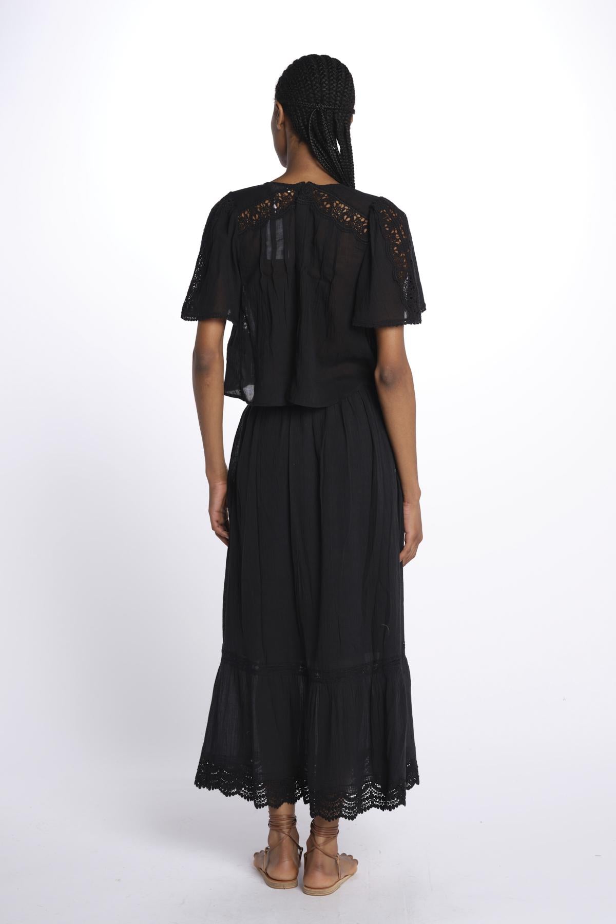 INGRID camicia cropped ricamata B0406 BL louise misha