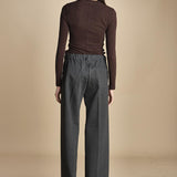 pantalone con elastico in punto milano PENSIL GREYPM true avenue