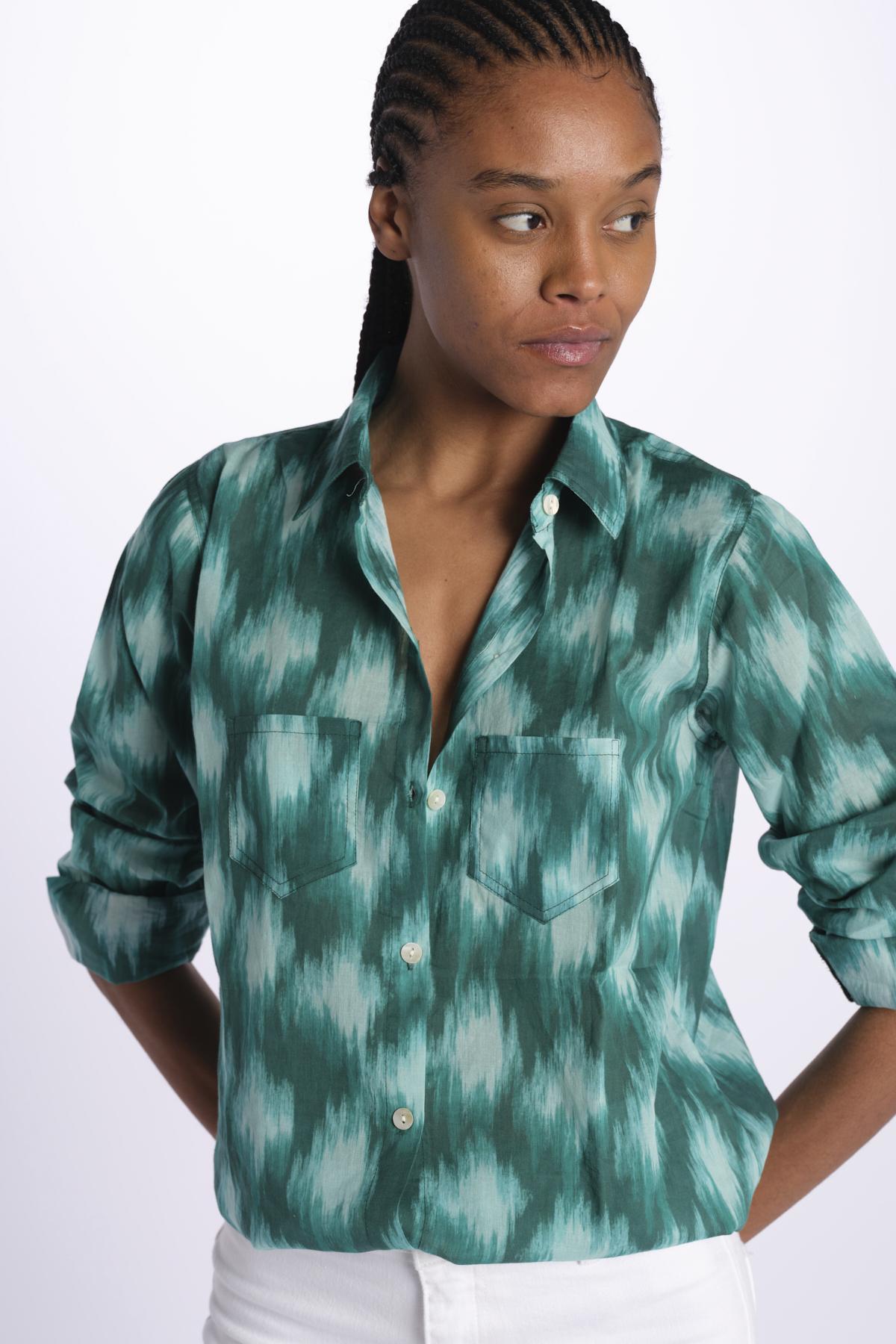 Camicia COQUILLAGES KIPRO 520K terre rouge