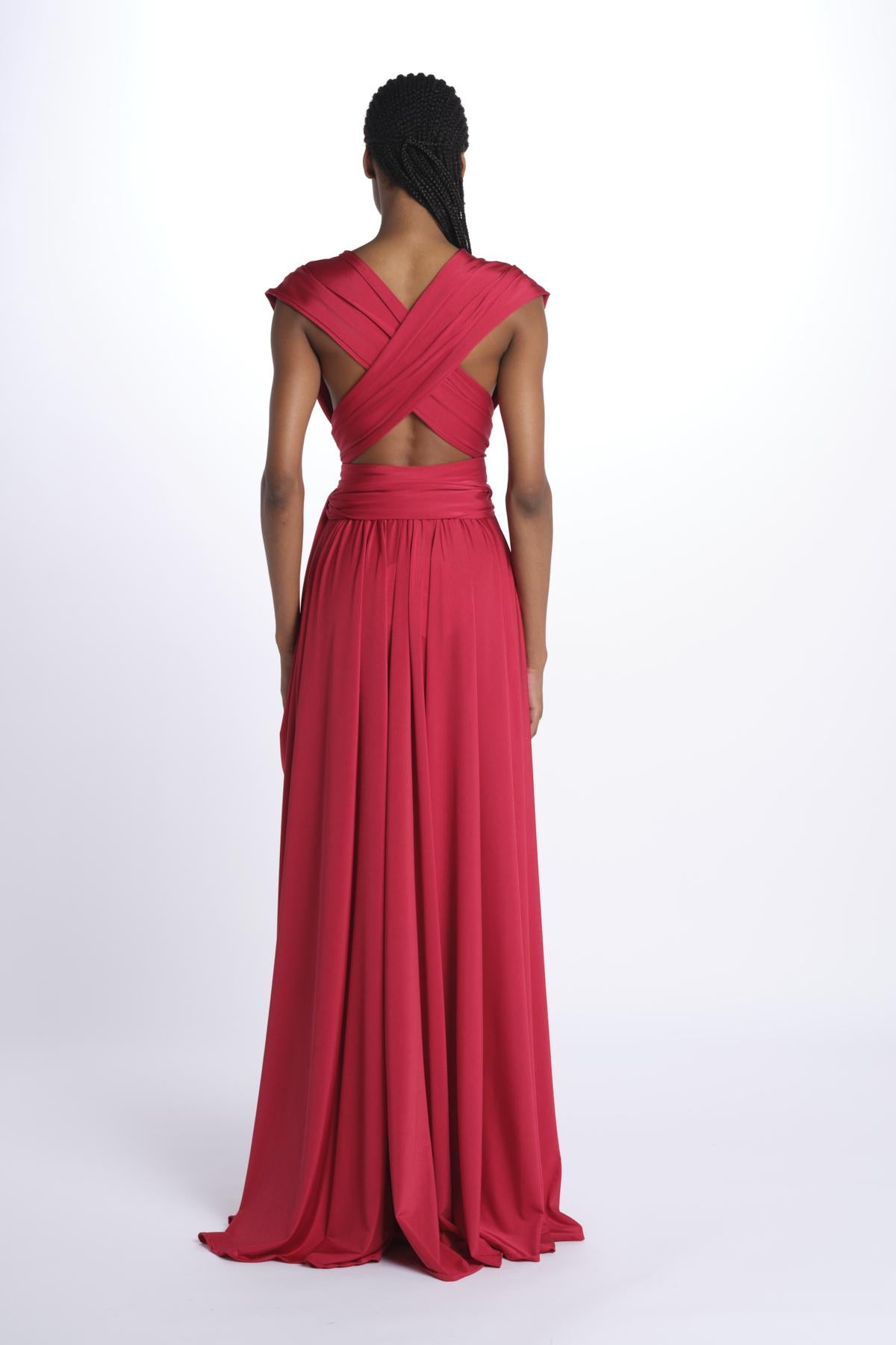 ALLUIM DRESS abito lungo ALLIUM RED nash