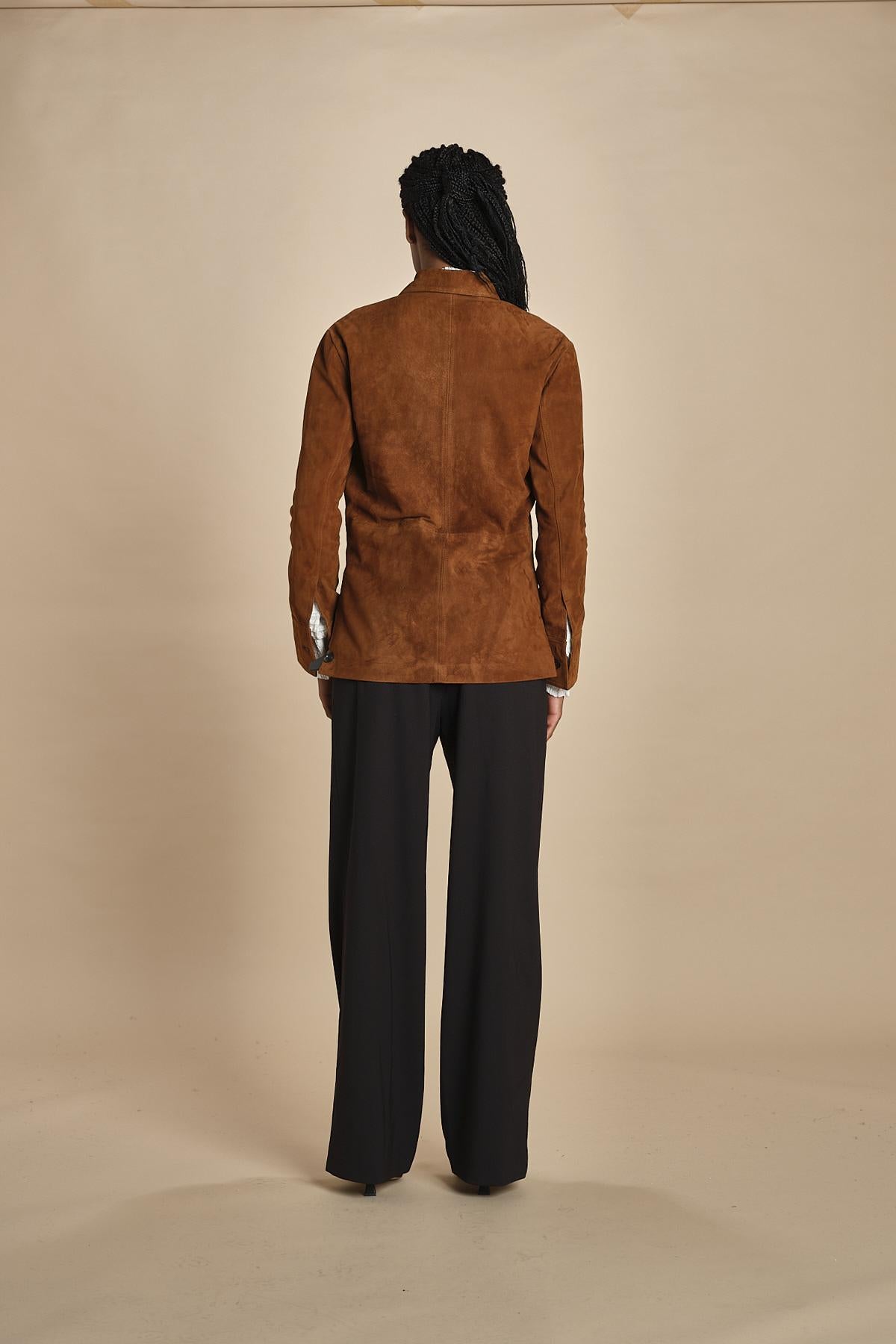 FLORYS camicia in camoscio 2HVH22-V02727 CHOCOLAT vanessa bruno