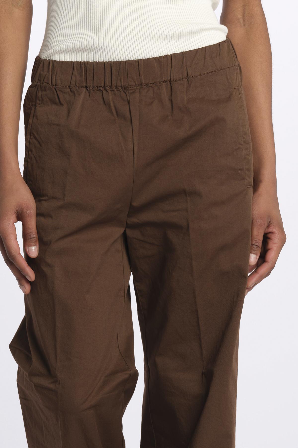 Pantalone PENSIL cotone con elastico PENSIL CHOCOLATE true avenue