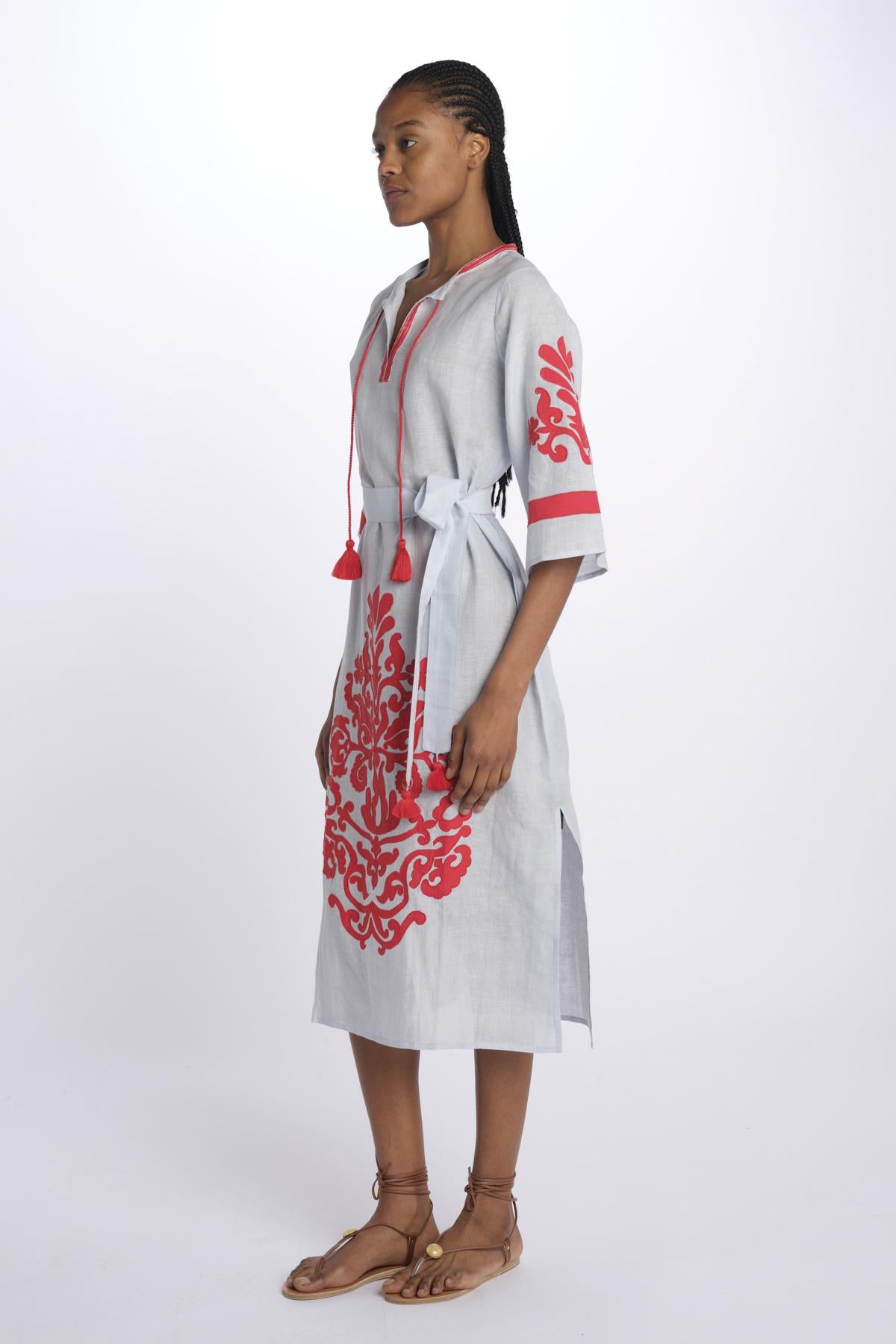 benaras soleil BE24876PALE BLUE RED