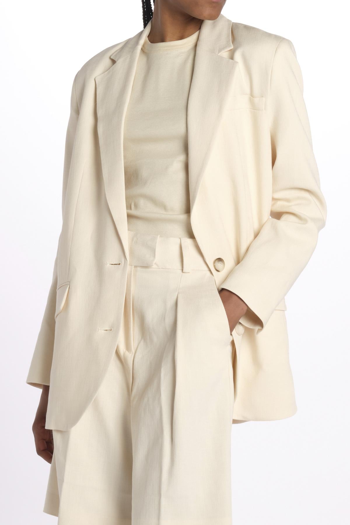 Blazer misto lino IO119055 WH014 ivy oak