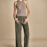 pantalone in velluto cropped ZELDA SILT true avenue
