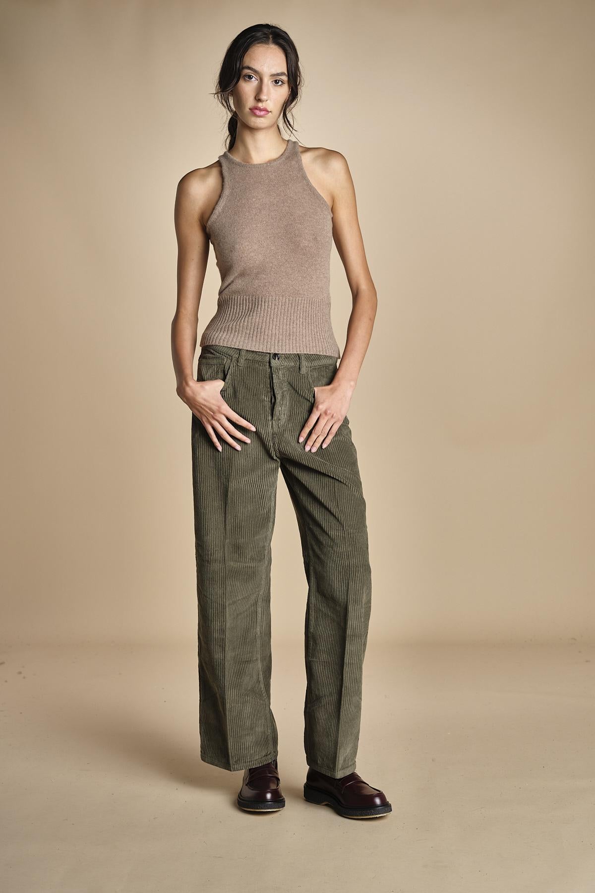 pantalone in velluto cropped ZELDA SILT true avenue