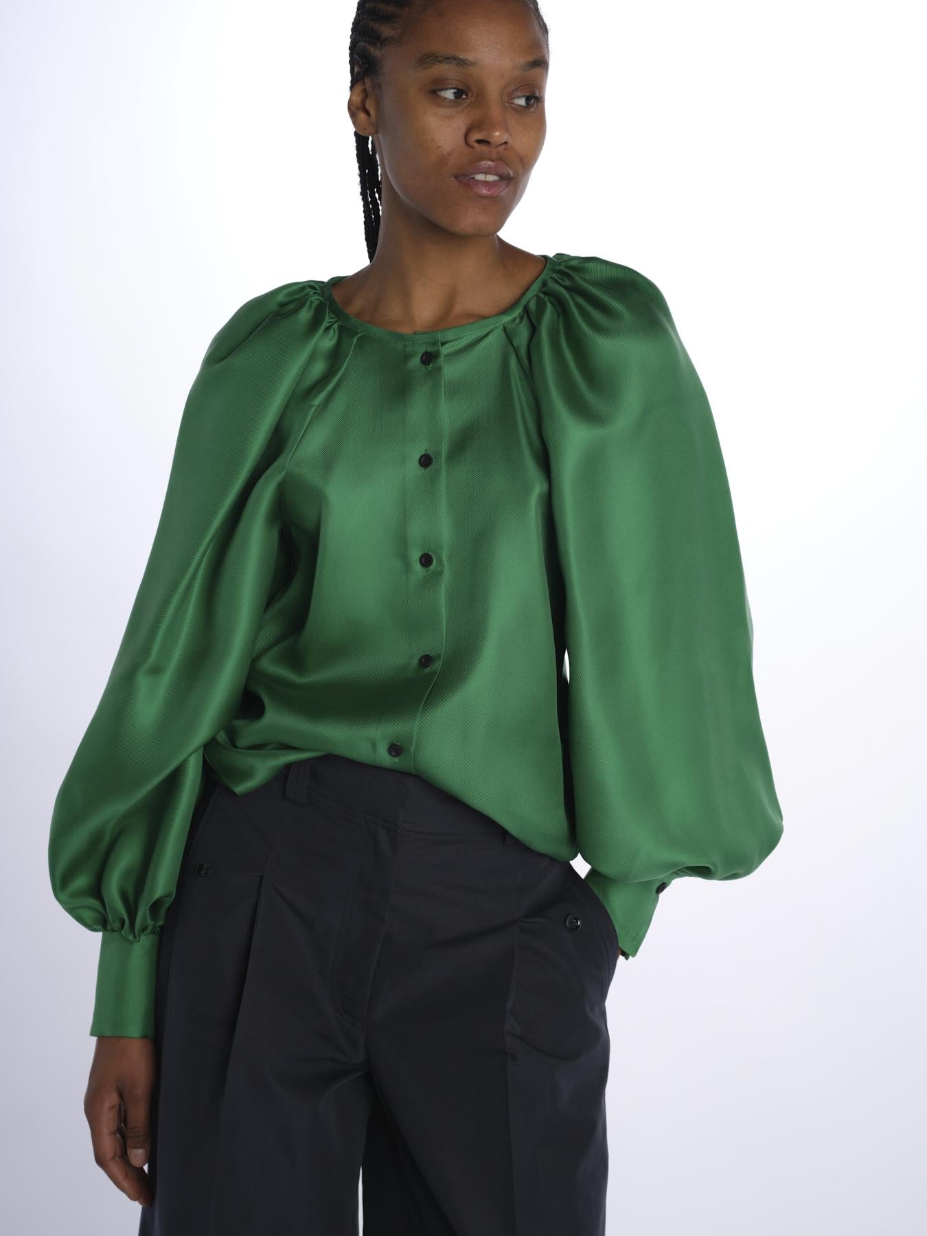 Camicia manica bottoni E20FT09 EMERALDGREEN martin grant