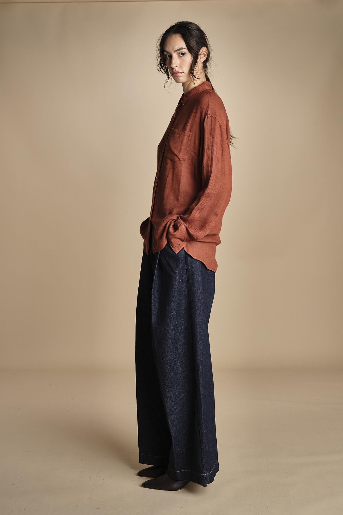 camicia uomo voille lana DANY RUSSETED true avenue