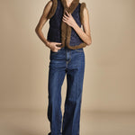 gilet gricamato con montone HUGO GILET NAVY antik batik