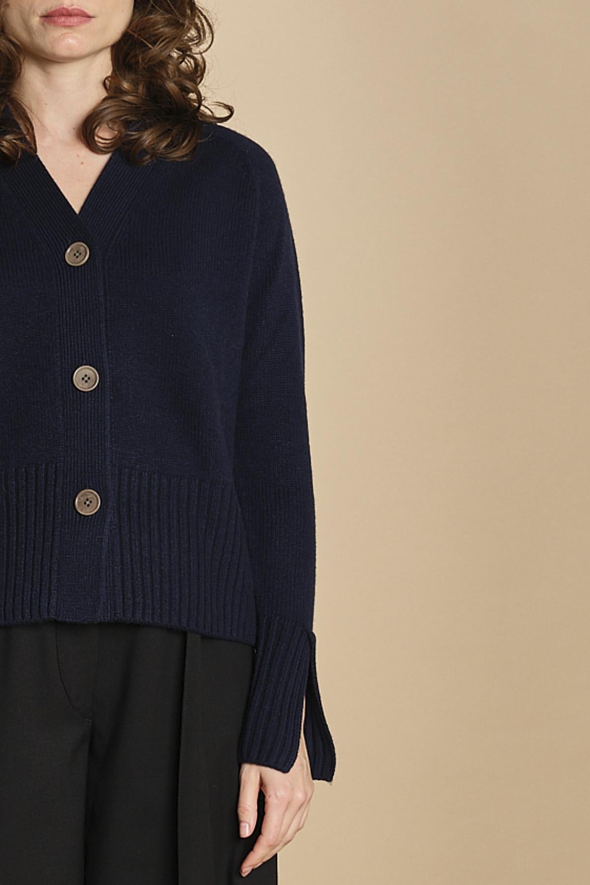 cardigan tre bottoni MIL4A24 25030 BLU milaura
