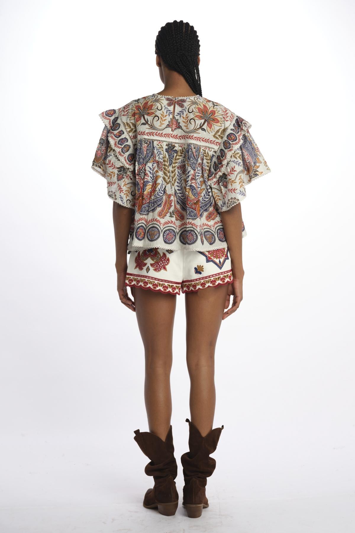 Camicia BOHO GLAM stampa fiore 344858 OFFWHITE farm rio