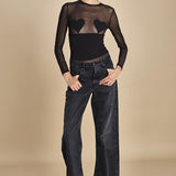 body manica lunga con cuori BED OF ROSES BLACK undress code