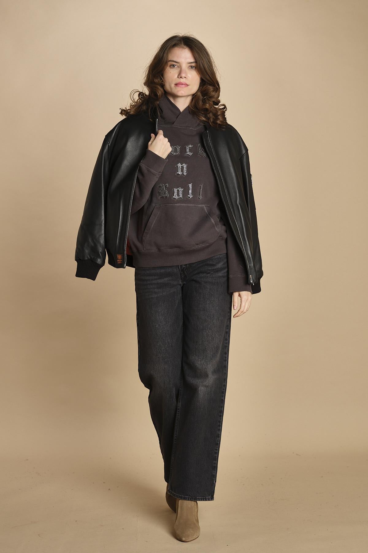 felpa con cappuccio. JWSS01607 CARBONE 021 zadig & voltaire