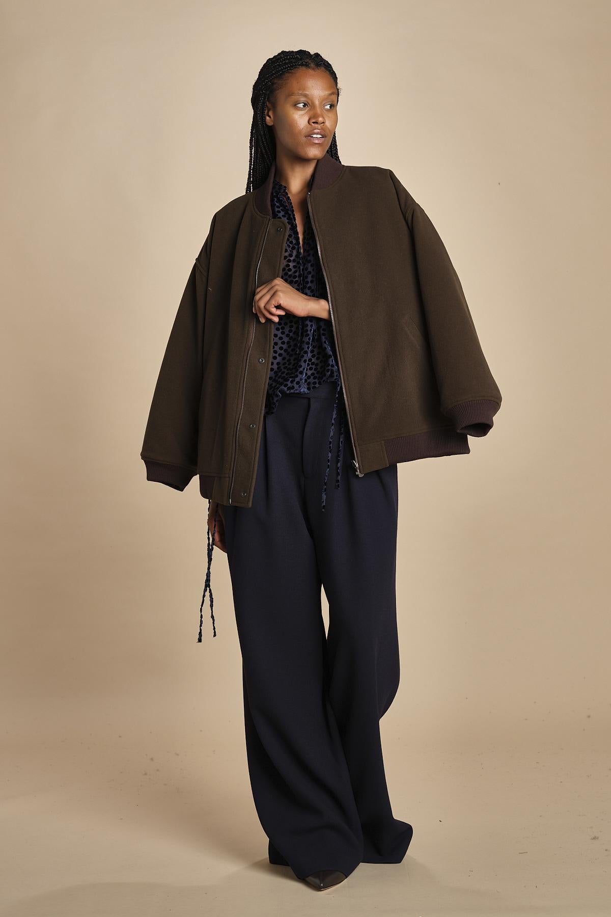 ANASTASIA camicia velluto devoré ANASTASIA DARK BLUE massimo alba
