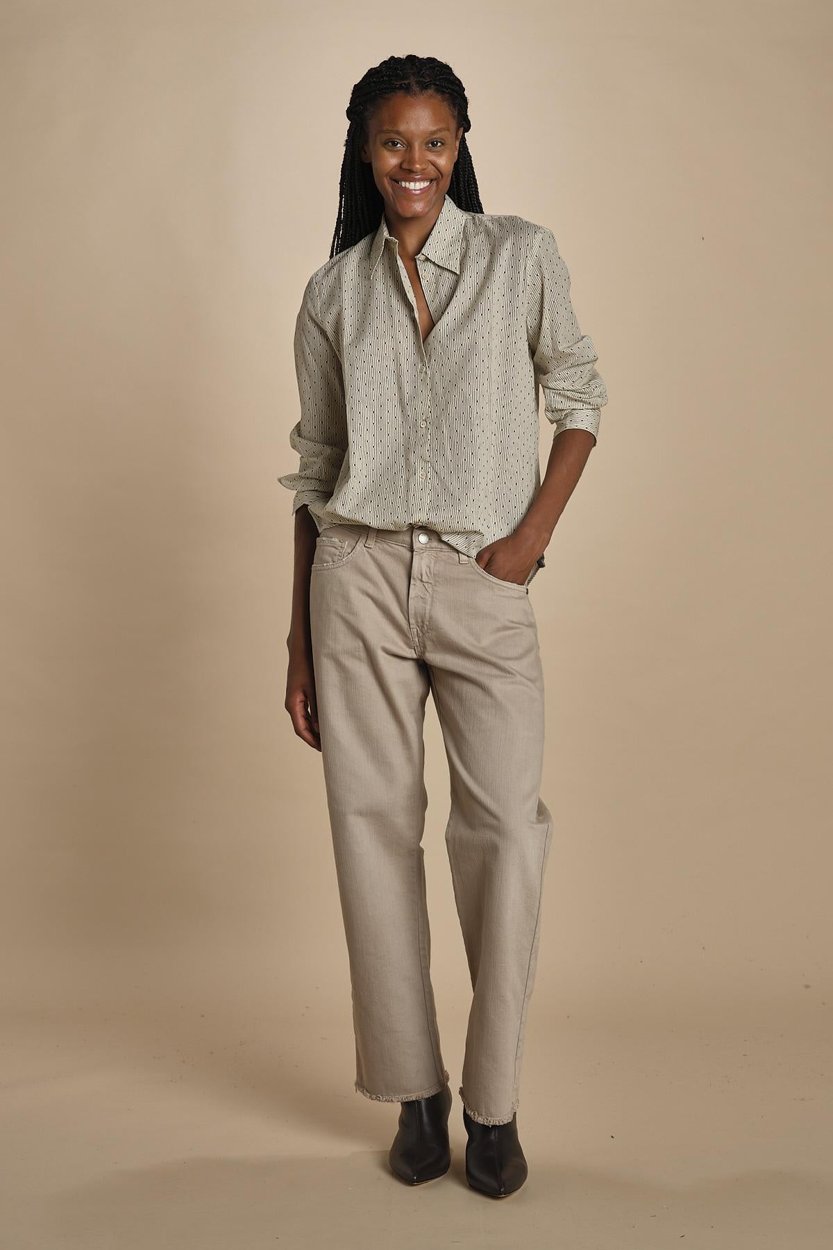 Camicia SELMA microstampa P28D0SELMA-T4733 S570 massimo alba