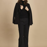 pantalone lungo a zampa. PAOLINA PL142 NERO nine in the morning