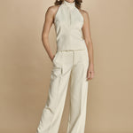 pantalone con pinces 30804-313 LATTE 02 federica tosi