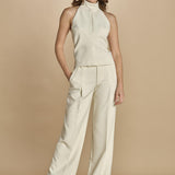 pantalone con pinces 30804-313 LATTE 02 federica tosi