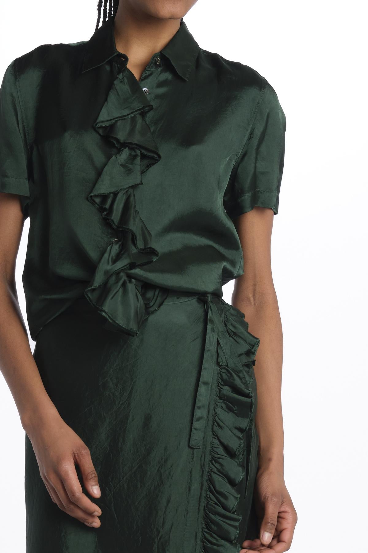 Gonna pareo con rouches MOD.2258 VERDE aspesi