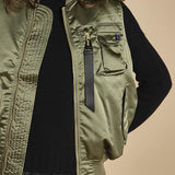 gilet unisex in nylon raso 758102 MA1 SAGE GREEN alpha