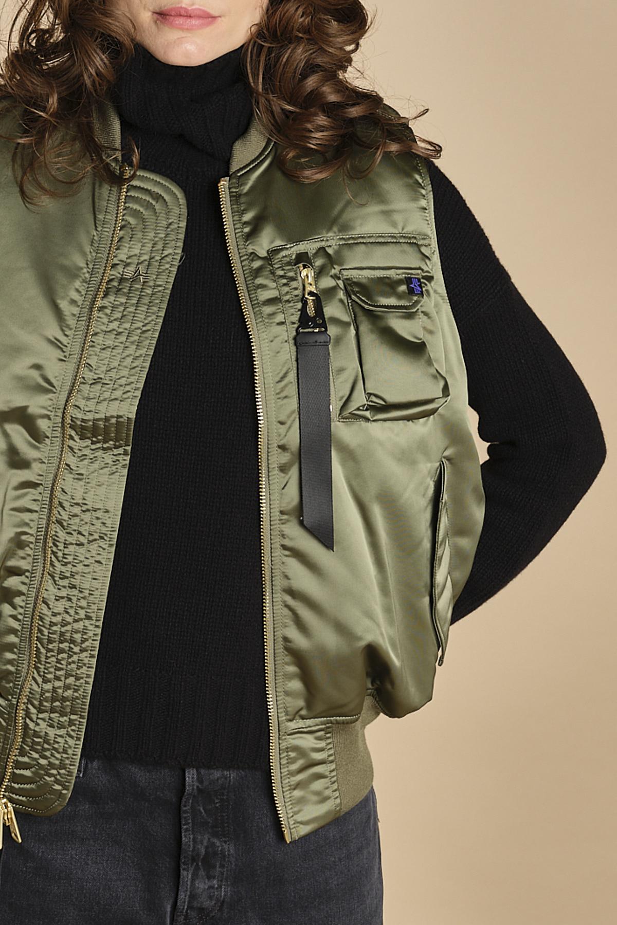 gilet unisex in nylon raso 758102 MA1 SAGE GREEN alpha
