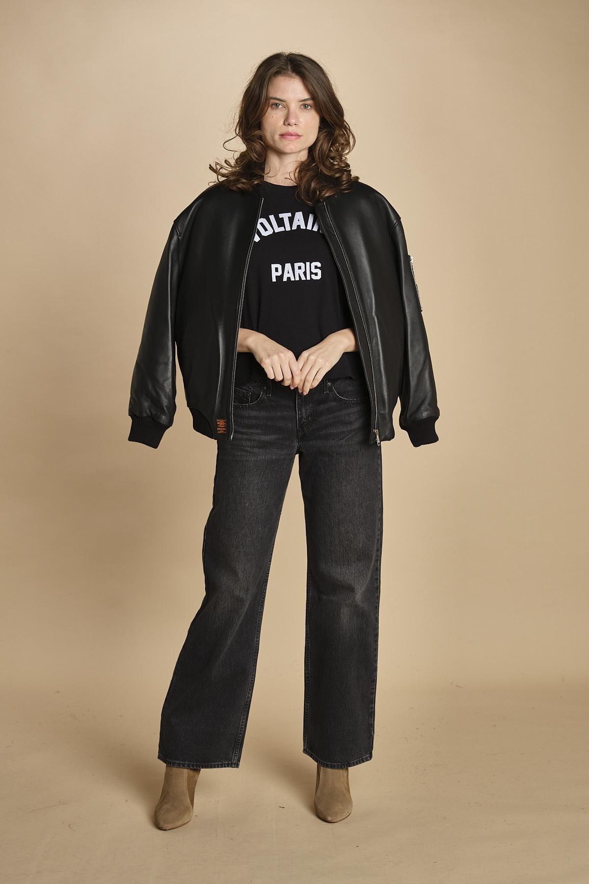 t-shirt con scritta. JWTS02837 BLACK 011 zadig & voltaire