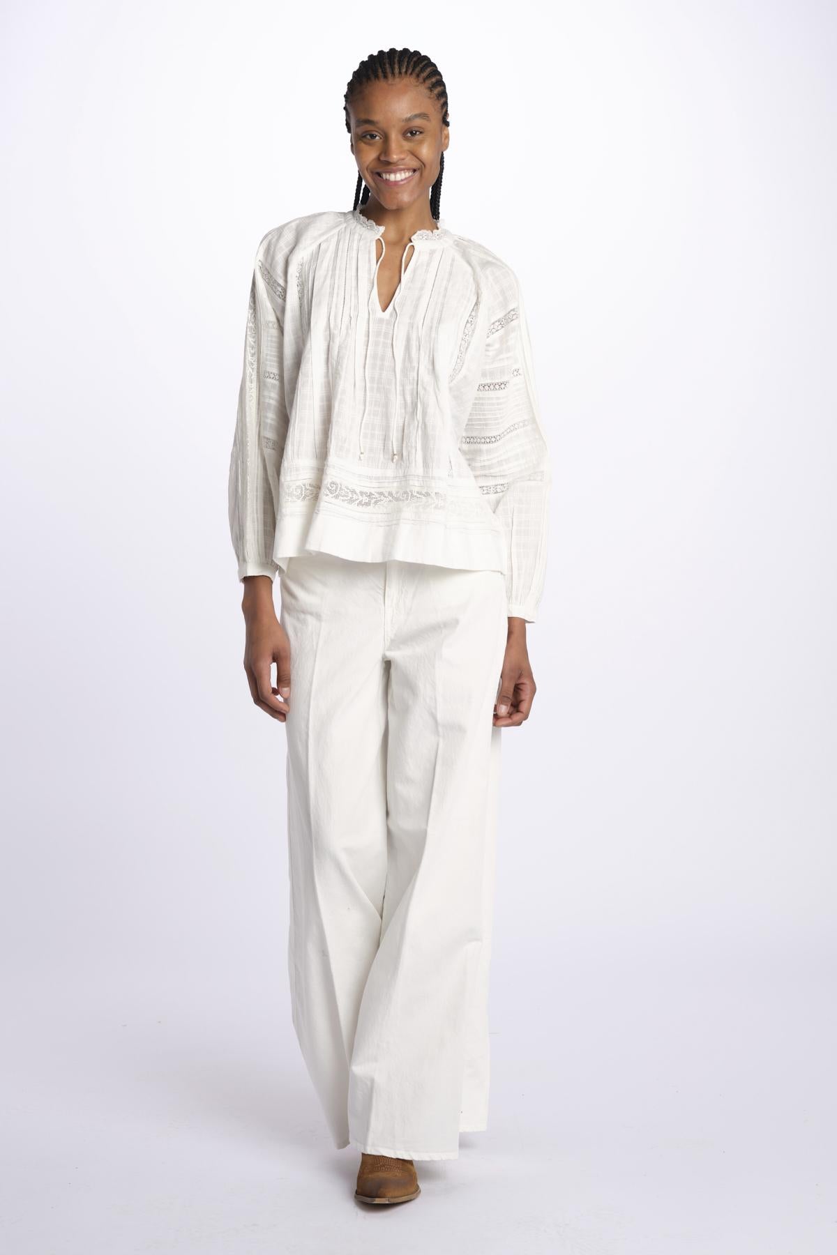 Camicia ELIM pieghine + pizzo ELIM ECRU vanessa bruno