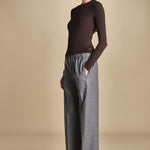 pantalone con elastico in punto milano PENSIL GREY true avenue