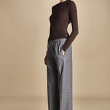 pantalone con elastico in punto milano PENSIL GREY true avenue