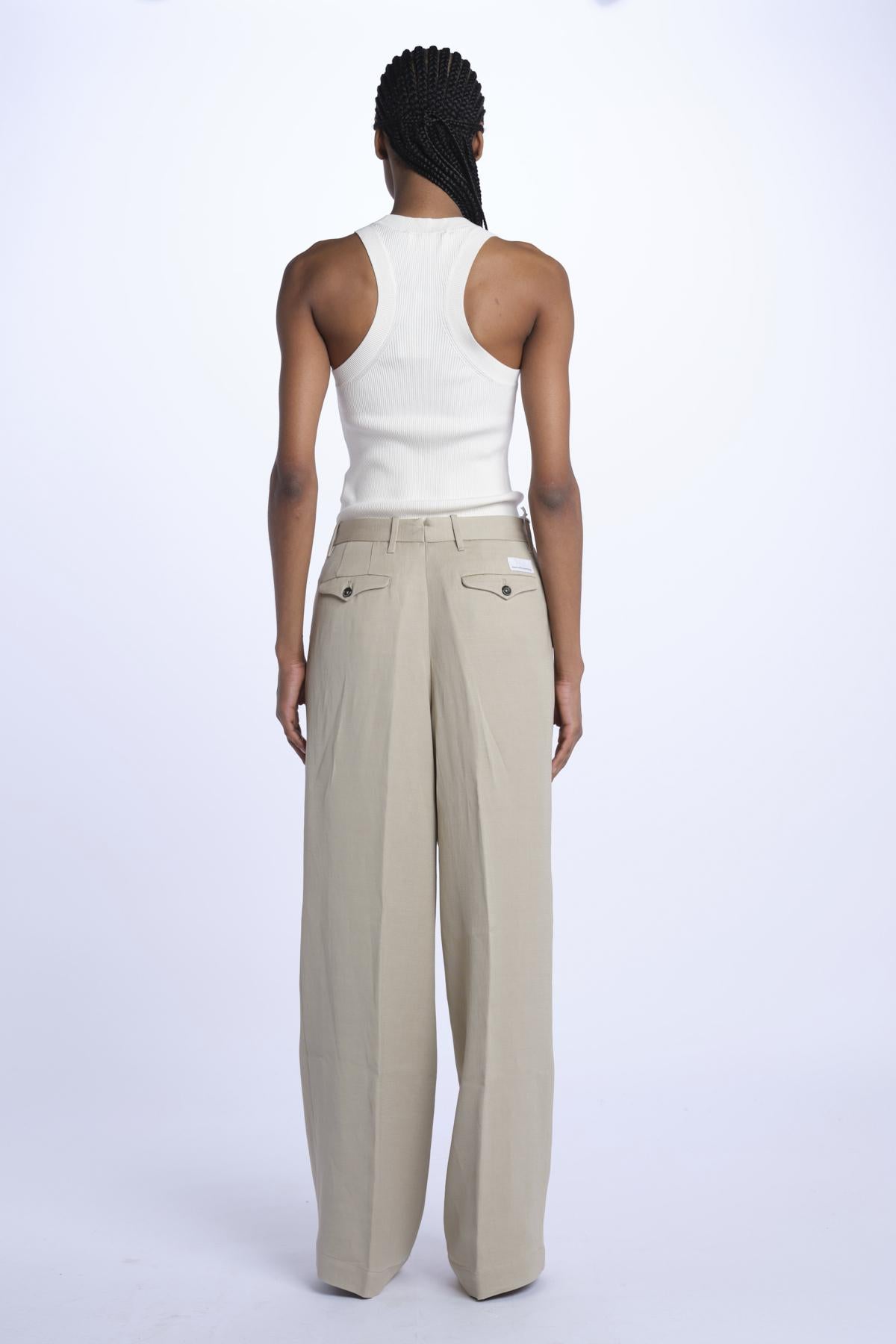 Pantalone KAREN dritto misto lino KAREN KRN27 SABBIA nine in the morning