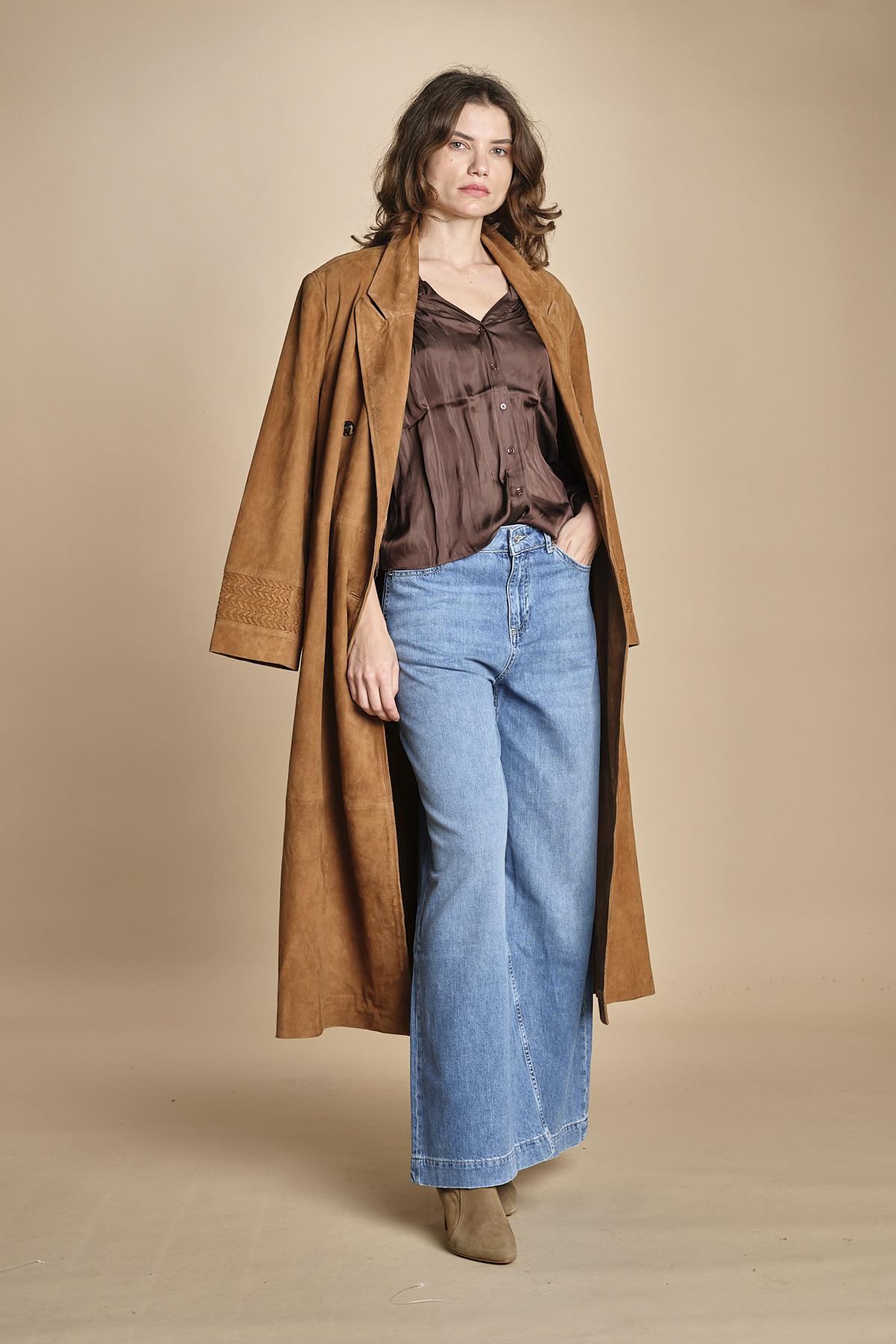 camicia con rouches CESSIA CHOCOLAT ba&sh