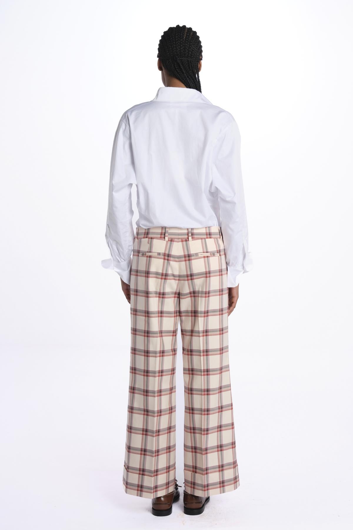 Pantalone MELODIA quadretti con risvolto MELODIA65210809 34 quelledue