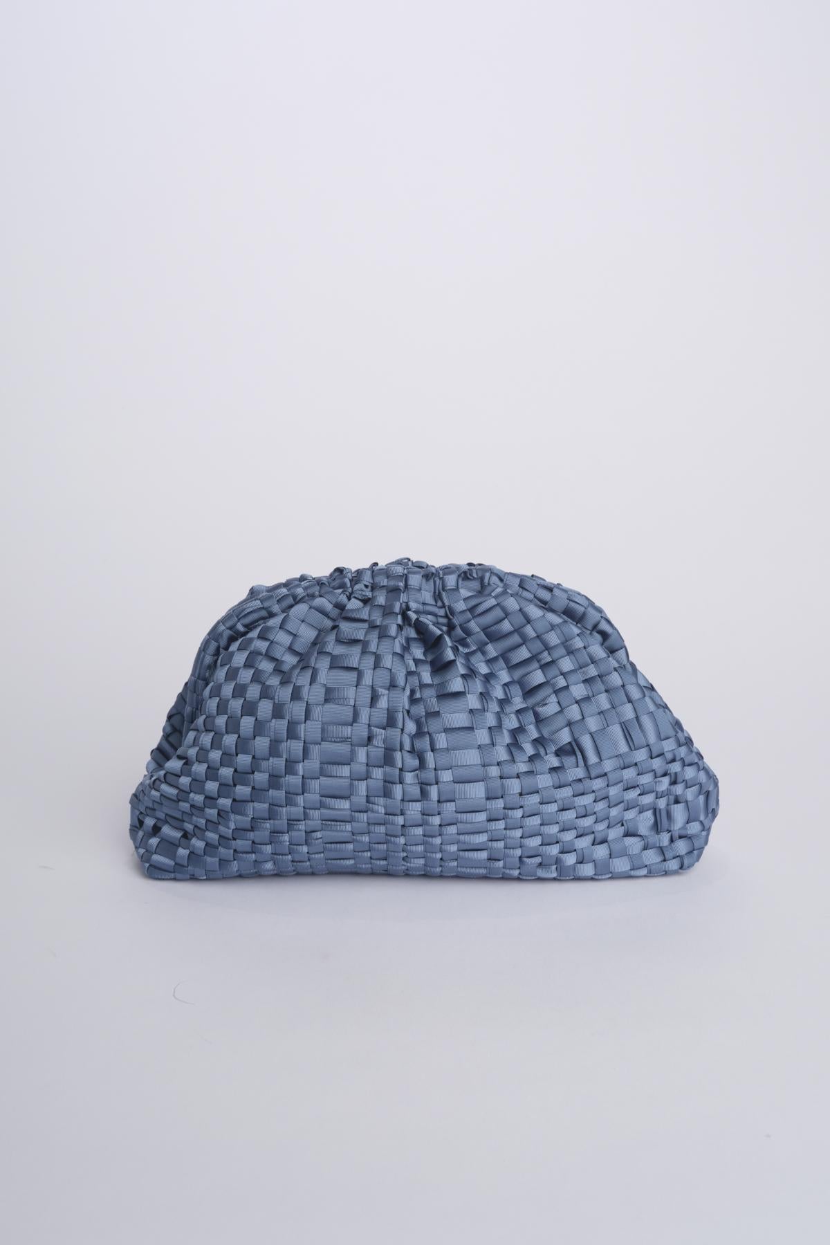 GAME clutch pochette intrecciata GAME CLUTCH PETROL maria la rosa
