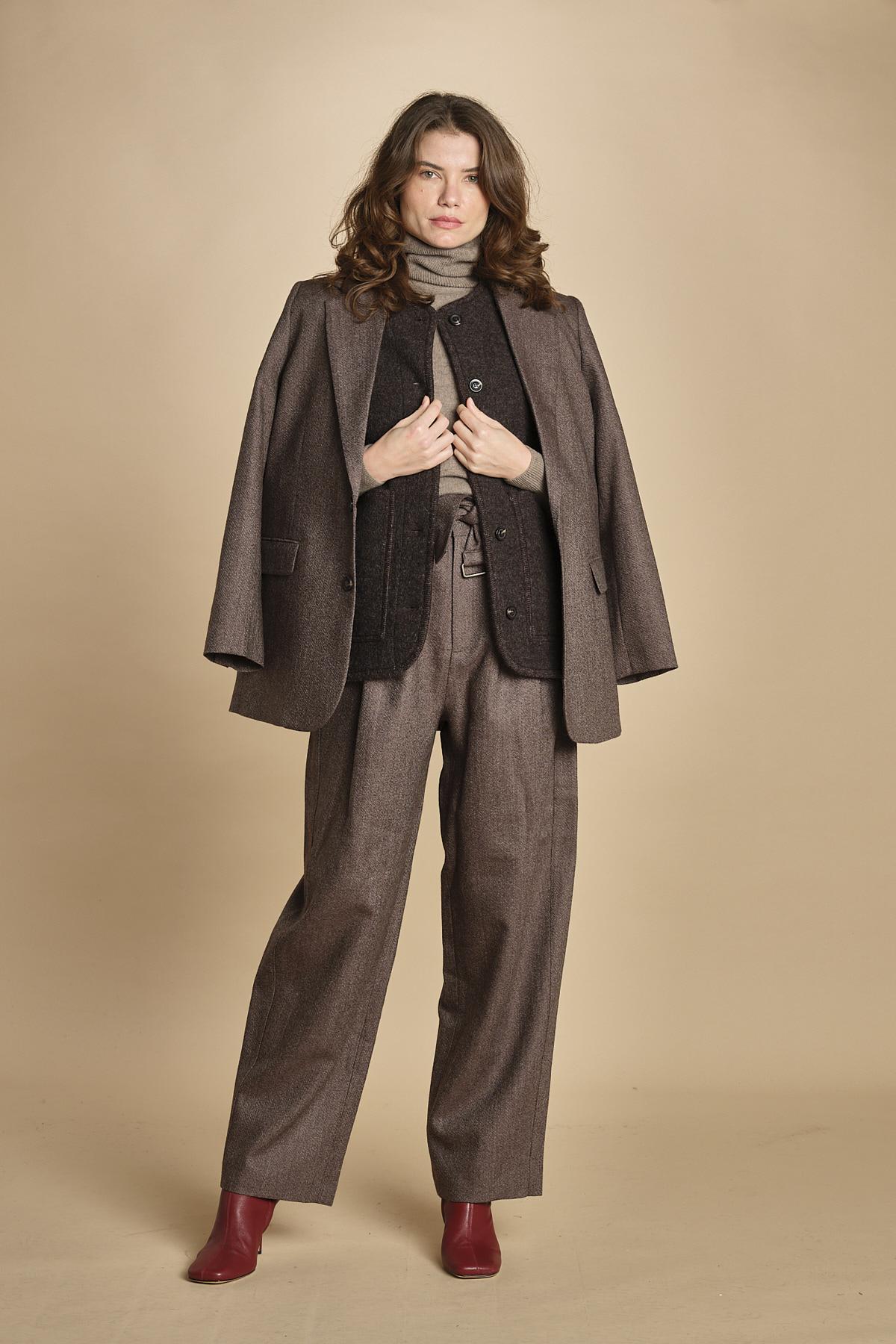 pantalone con due pinces occhio di perenice. PAN0261 MAR1025W soeur