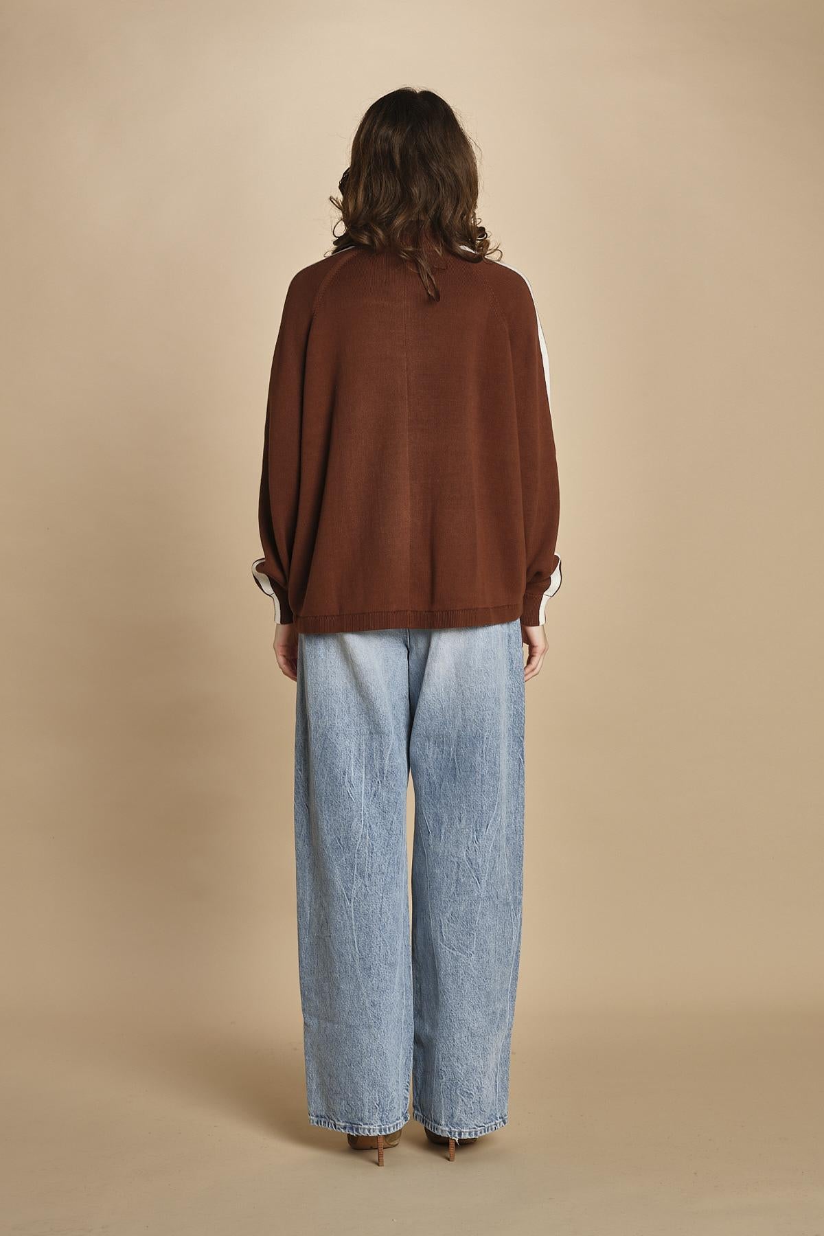 maglia bande con zip ANGIX COFFEE bellerose