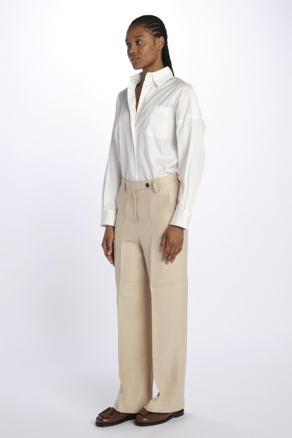 Pantalone lino spina LAMIA T2272F123 massimo alba
