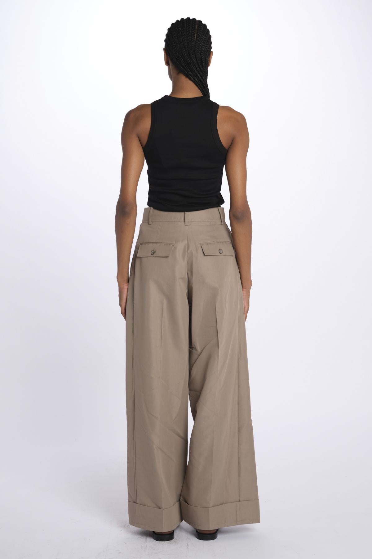 Pantalone HIGH WAIST pences con risvolto 51279LCO STONEGREY phillip lim