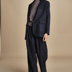 pantaloni in tela lana NOEMI NAVYBLUE true avenue