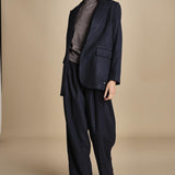 pantaloni in tela lana NOEMI NAVYBLUE true avenue