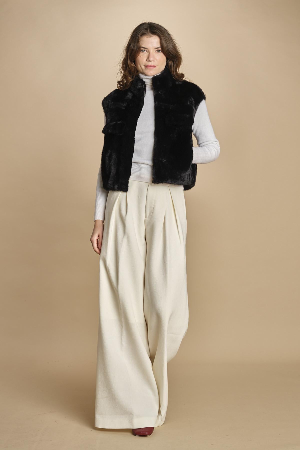 gilet in ecofur. GABI NOIR giovanni paris