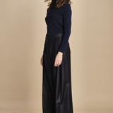 pantalone due pinces lana e seta. PETRA PE80 NAVY nine in the morning
