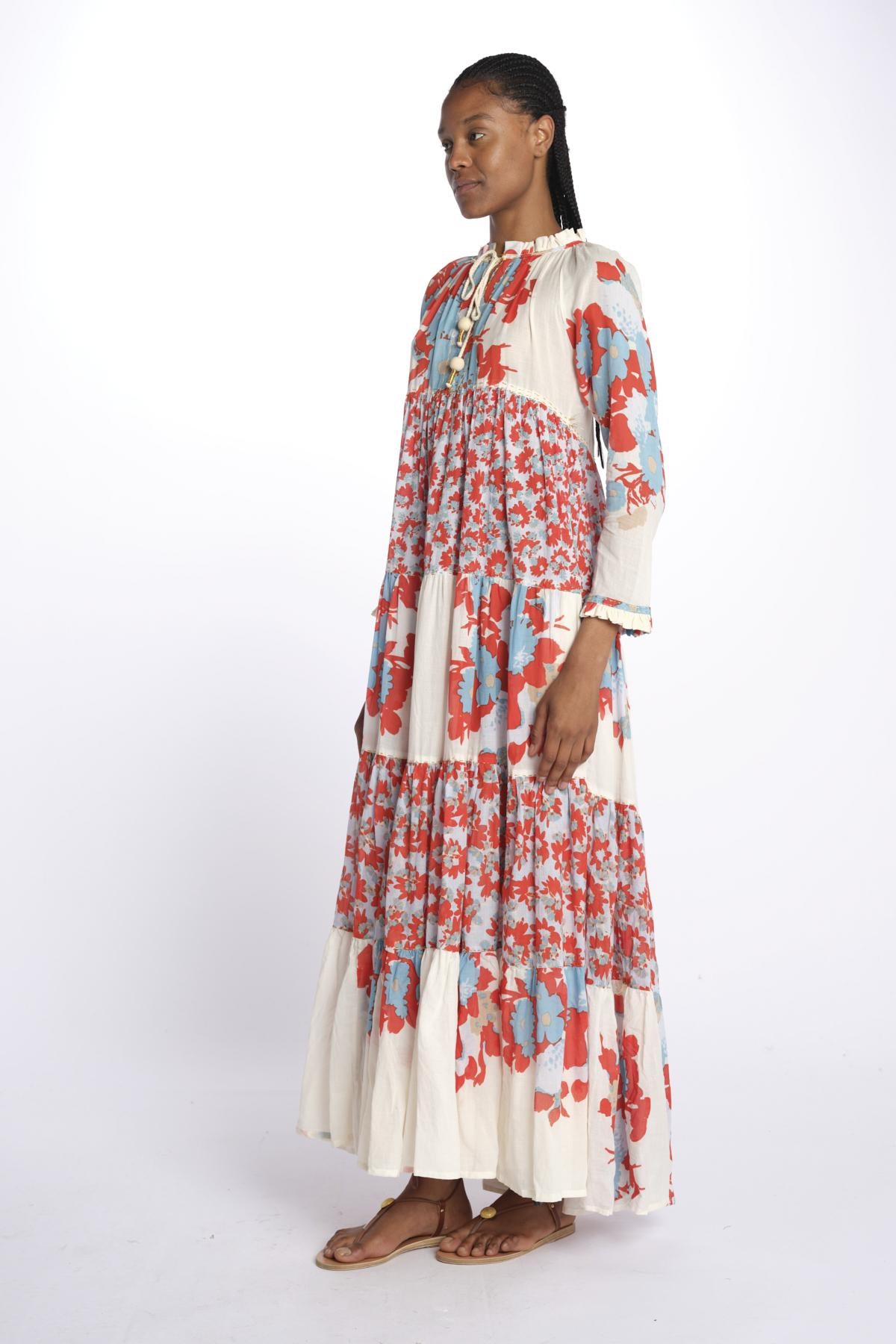 Abito lungo m/l fiori Maxi Hippydress MH BFF4 MA4 yvonne s.
