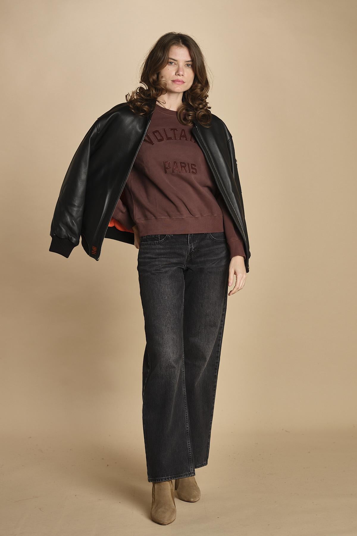felpa girocollo. JWSS01674 BURGUNDY 540 zadig & voltaire